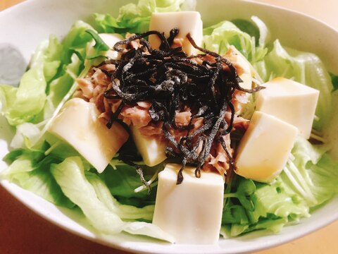 レタスとツナと豆腐のさっぱり青じそサラダ